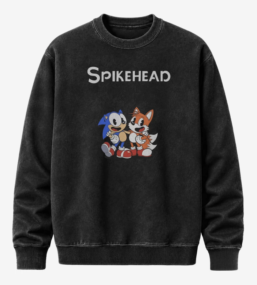 Poleron Polo Acid Wash Negro de Spikehead