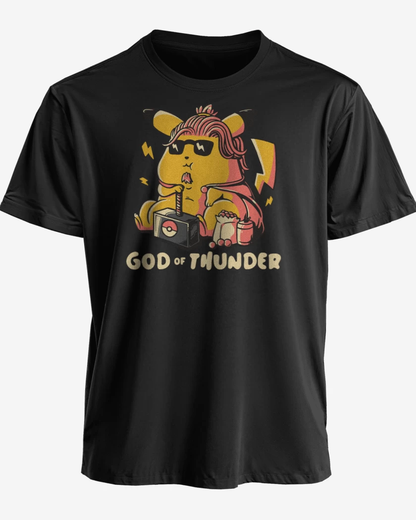Polera premium Negro de Dios del Trueno