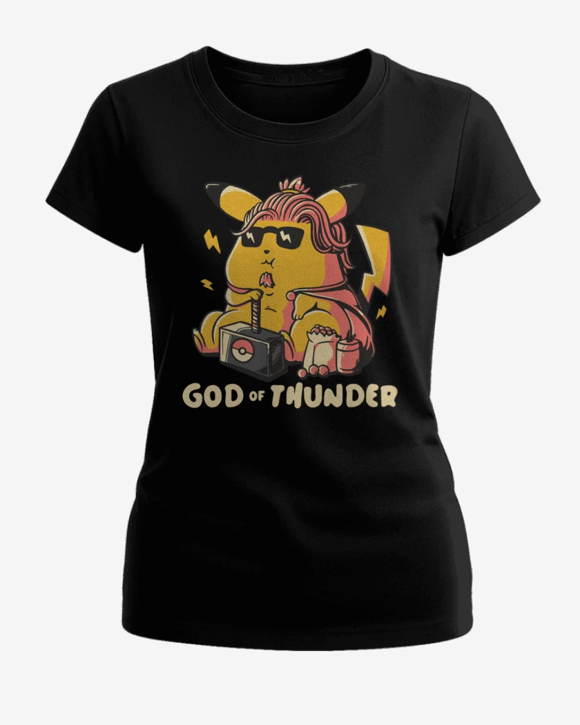 Polera de Mujer Negro de Dios del Trueno