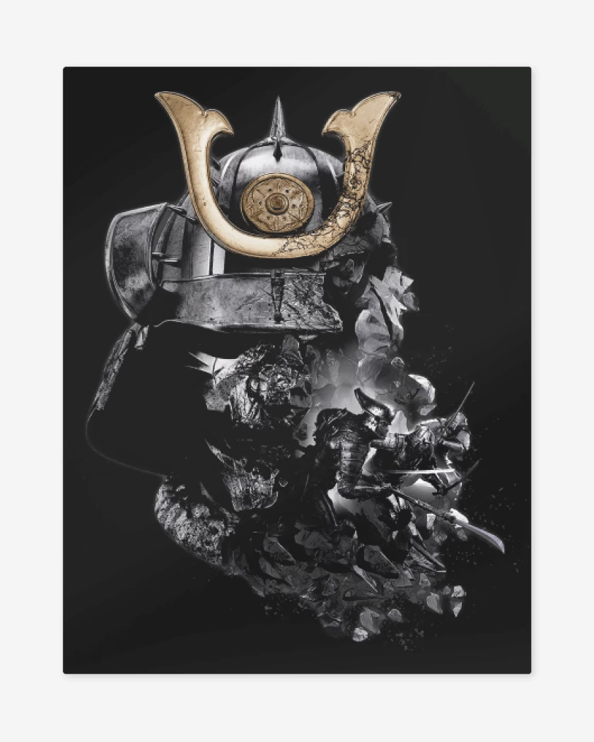 Print metalico Negro de Ghost of tushima