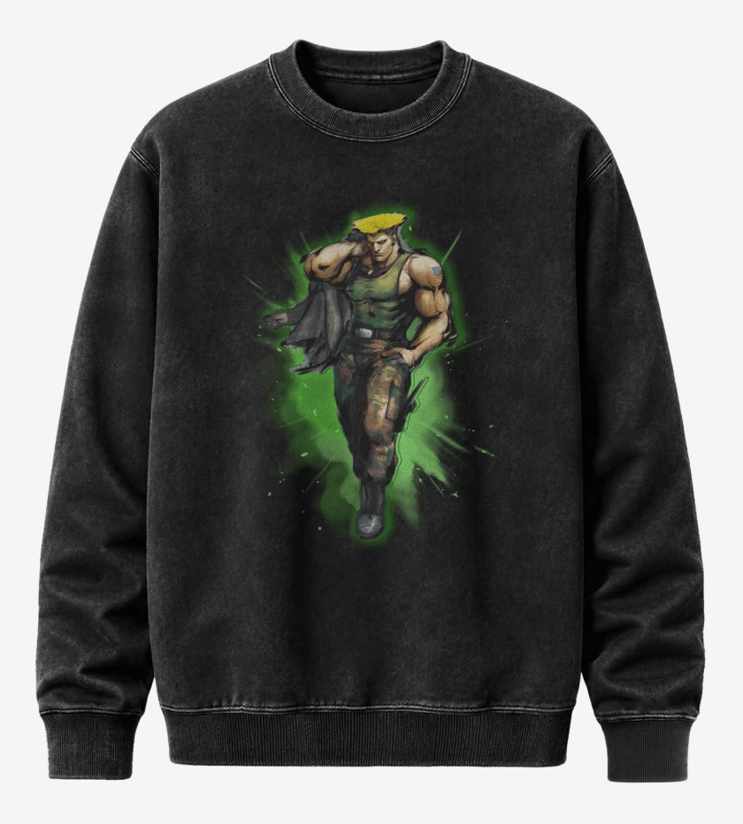 Poleron Polo Acid Wash Negro de Guile