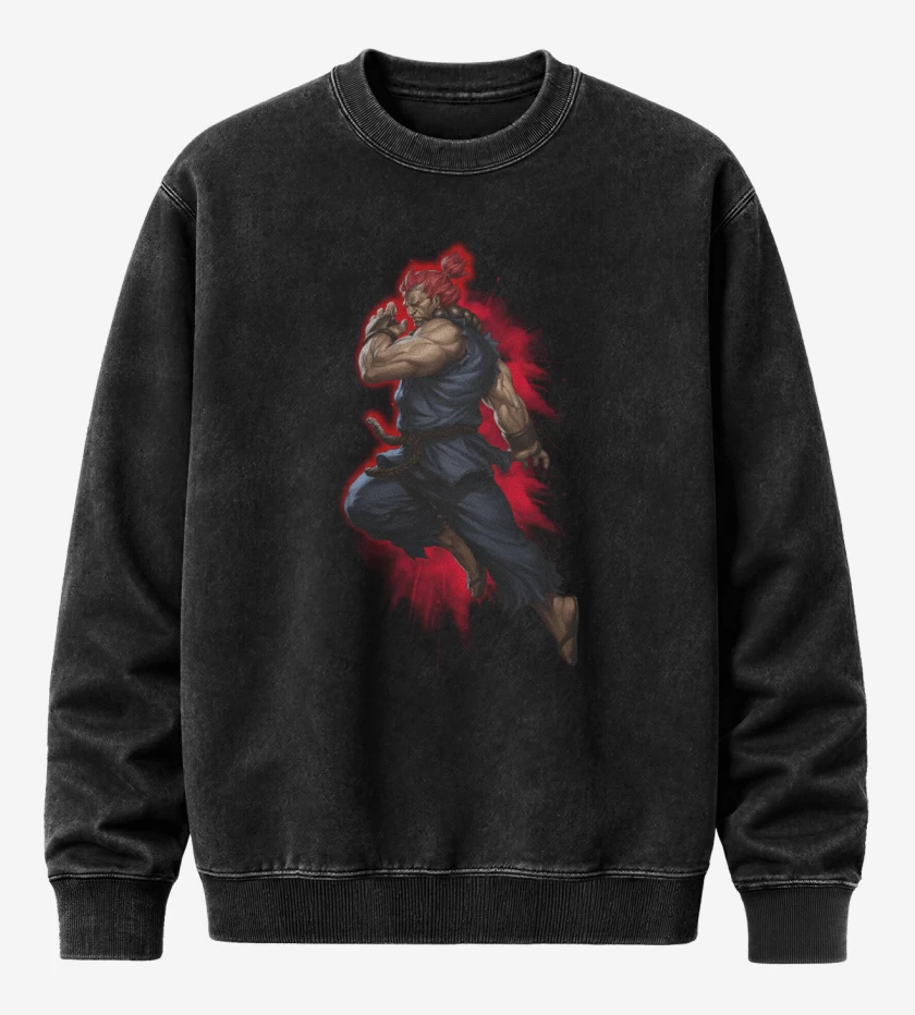 Poleron Polo Acid Wash Negro de Akuma