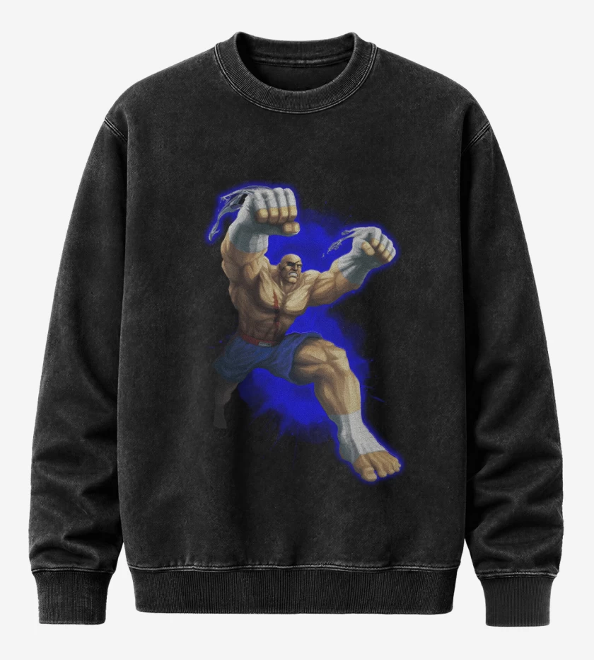 Poleron Polo Acid Wash Negro de Sagat
