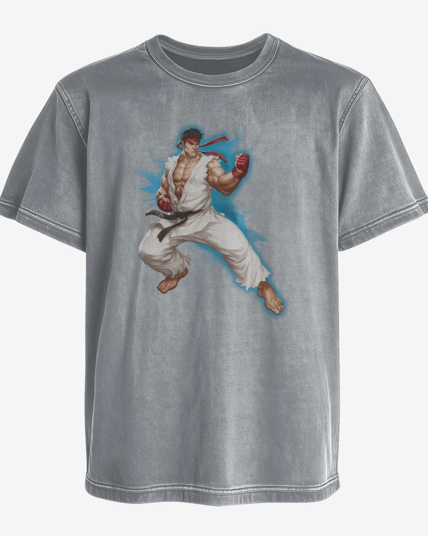 Polera desgastada Gris Melange de Ryu