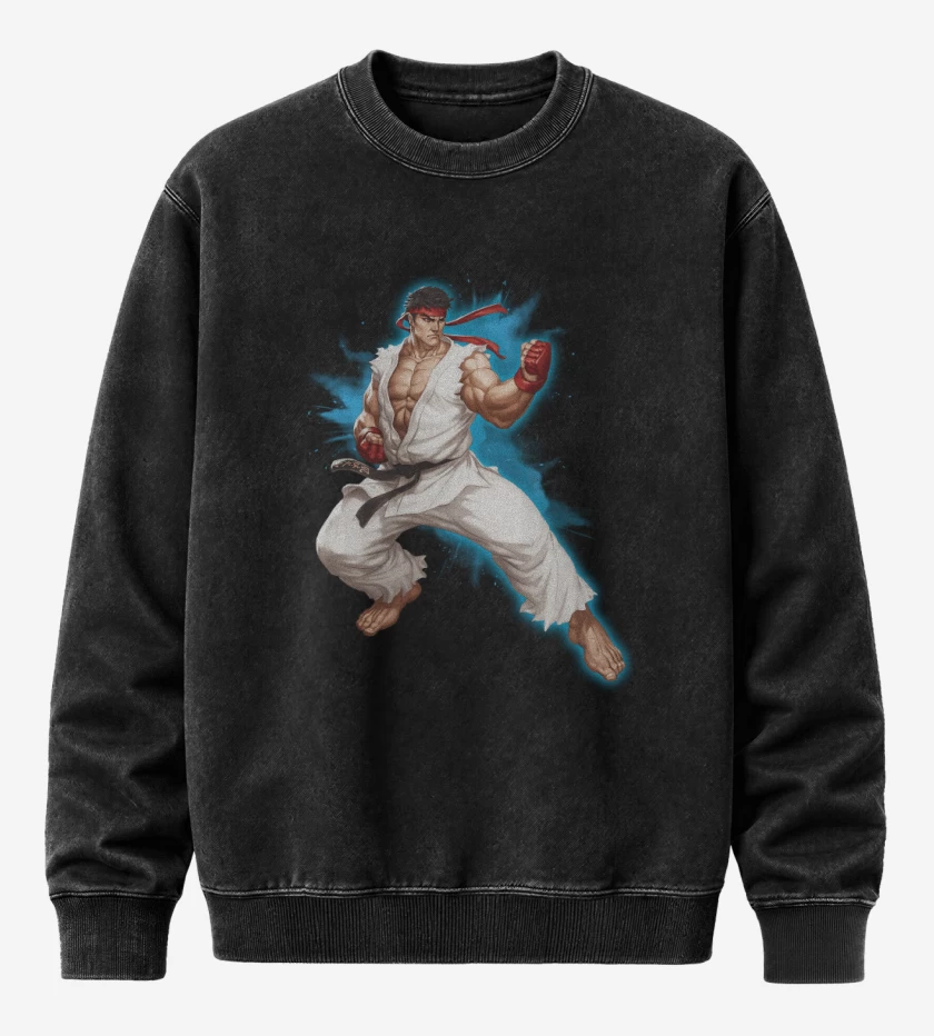 Poleron Polo Acid Wash Negro de Ryu
