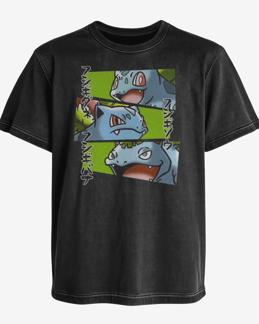 Polera desgastada Negro de Tipo Planta Definitivo