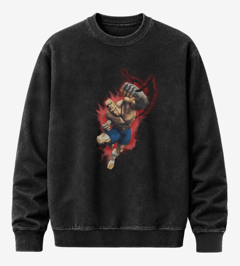 Poleron Polo Acid Wash Negro de Sagat 2