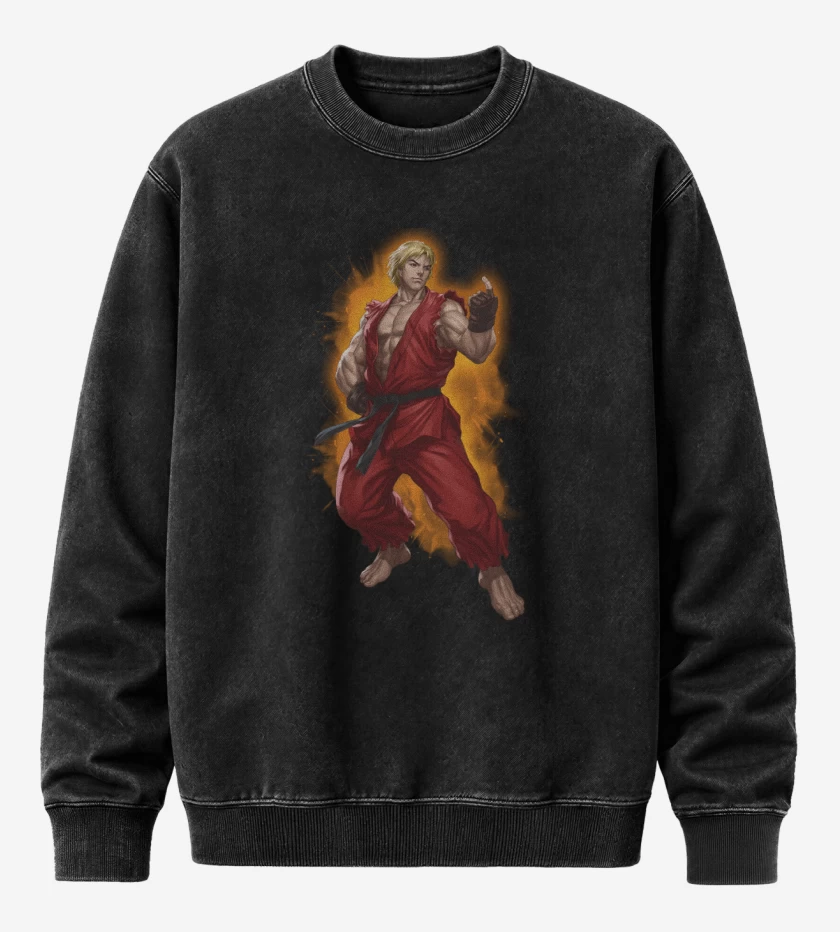 Poleron Polo Acid Wash Negro de Ken