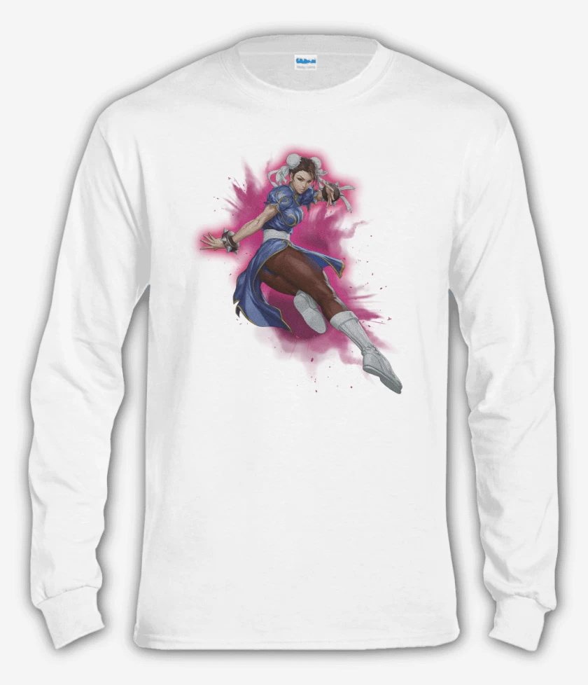 Polera manga larga Blanco de Chun-li