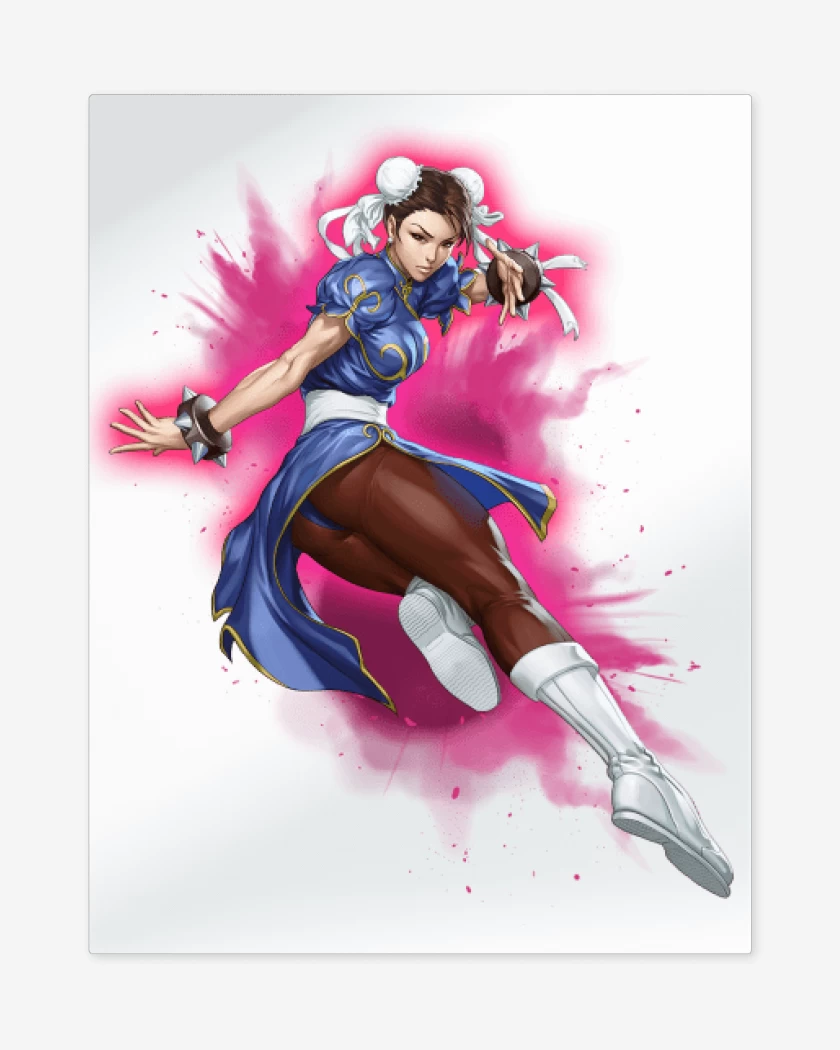 Print metalico Blanco de Chun-li