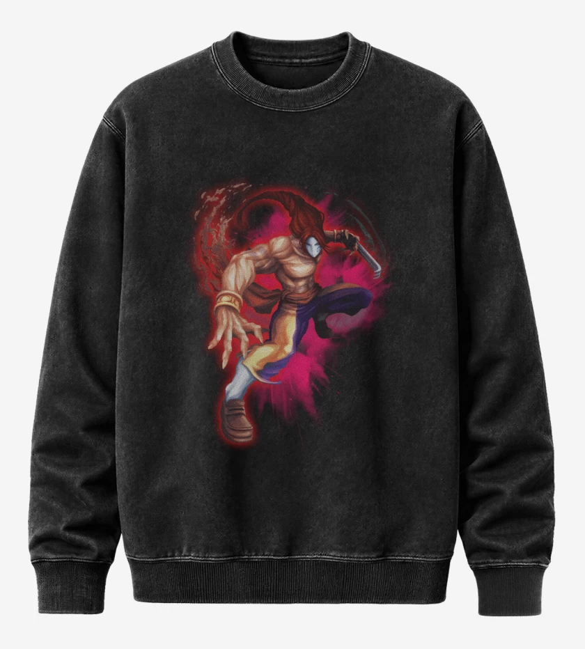 Poleron Polo Acid Wash Negro de Vega