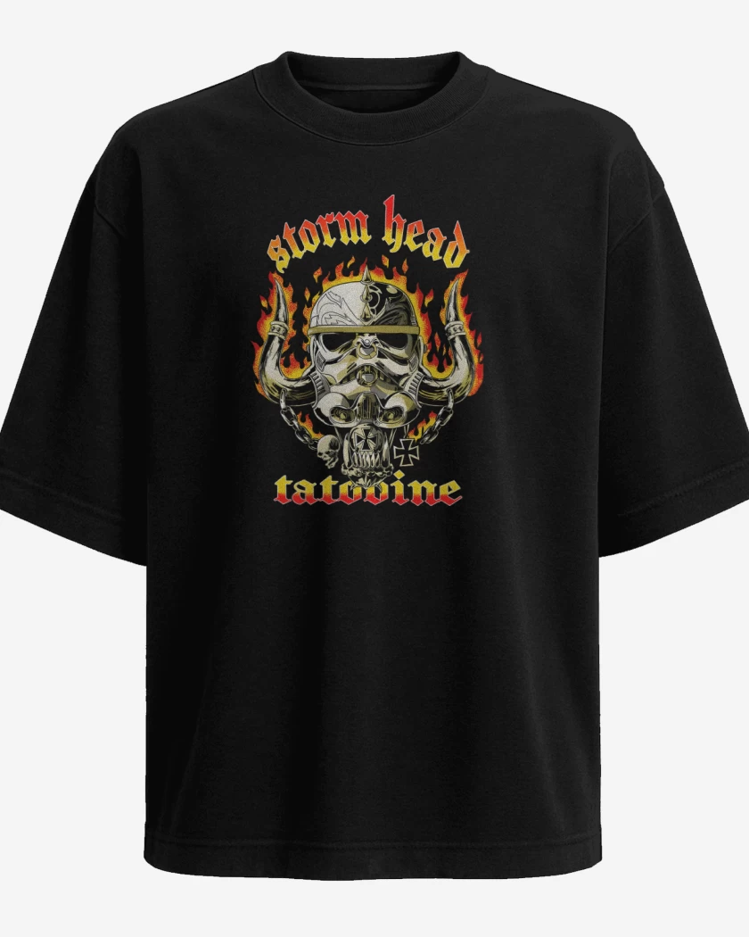 Polera Oversize Negro de Storm Head
