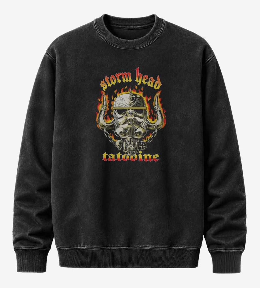 Poleron Polo Acid Wash Negro de Storm Head