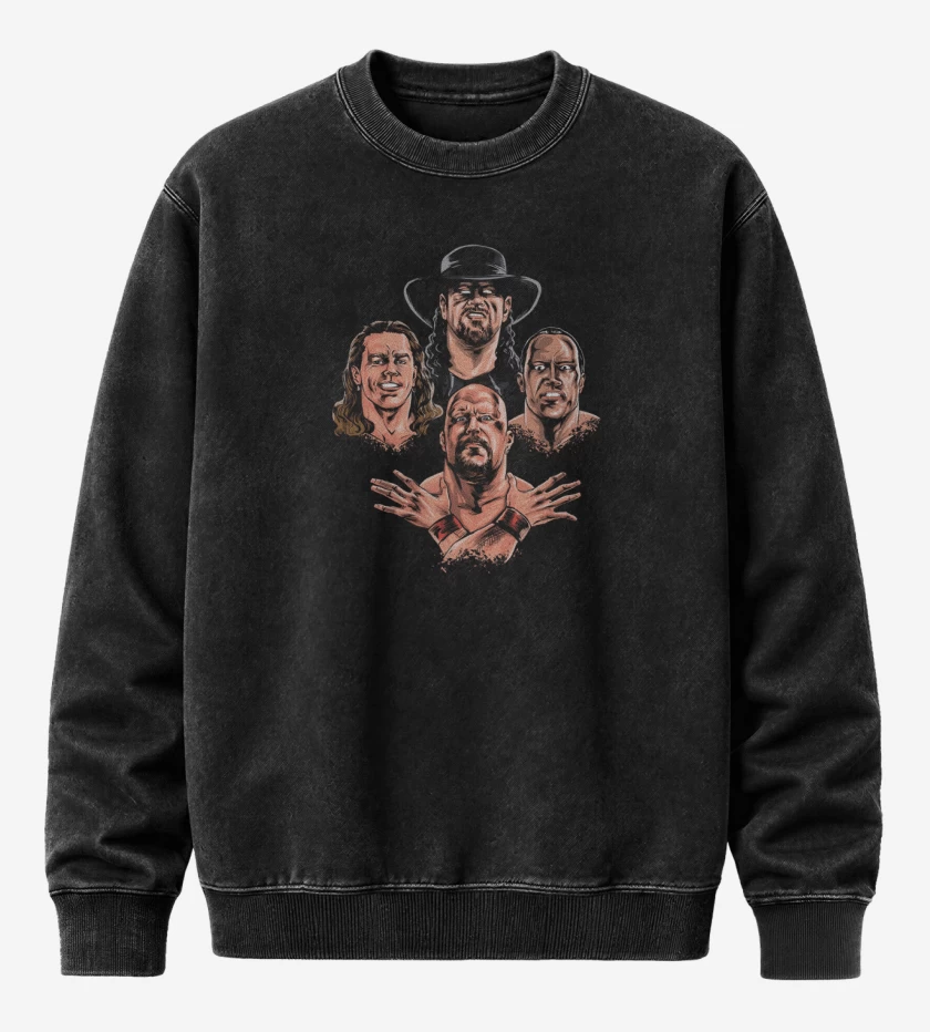 Poleron Polo Acid Wash Negro de Wrestle Rhapsody