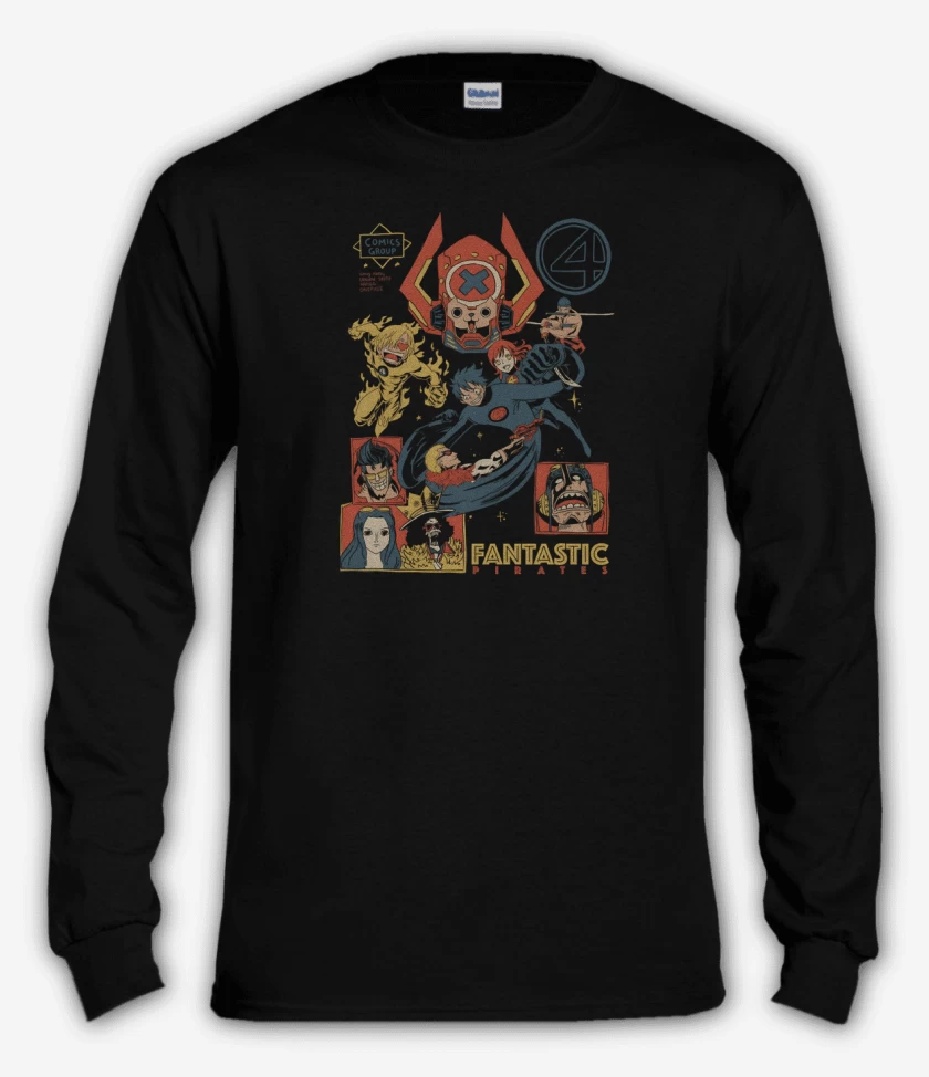 Polera manga larga Negro de Fantastic Pirates