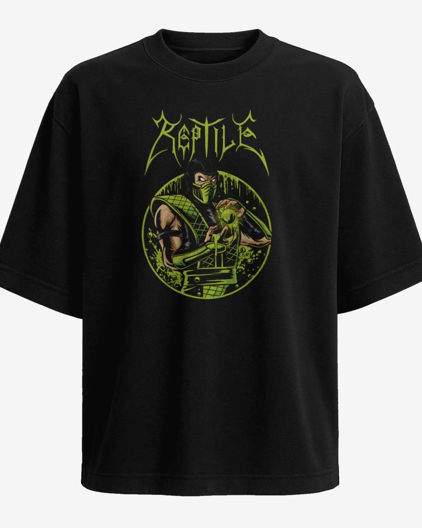 Polera Oversize Negro de Reptile Immortal