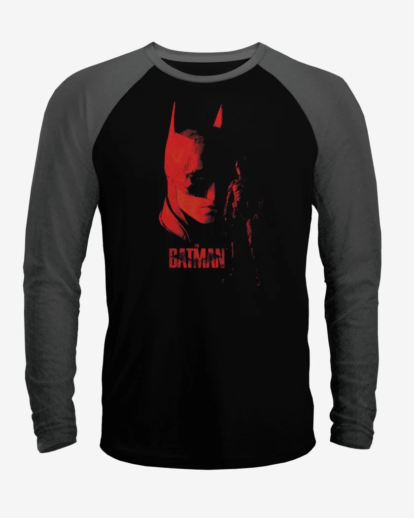 Polera Raglan Negro / Negro Heather de The Batman