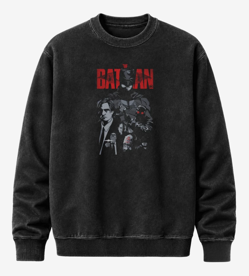 Poleron Polo Acid Wash Negro de The Batman: Movie