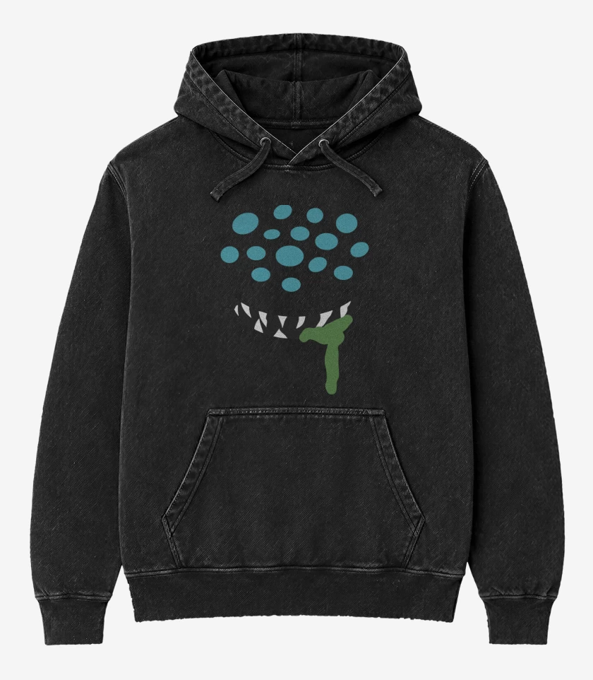 Poleron Canguro Acid Wash Negro de Nashor