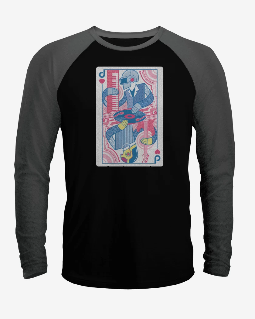 Polera Raglan Negro / Negro Heather de Daft King