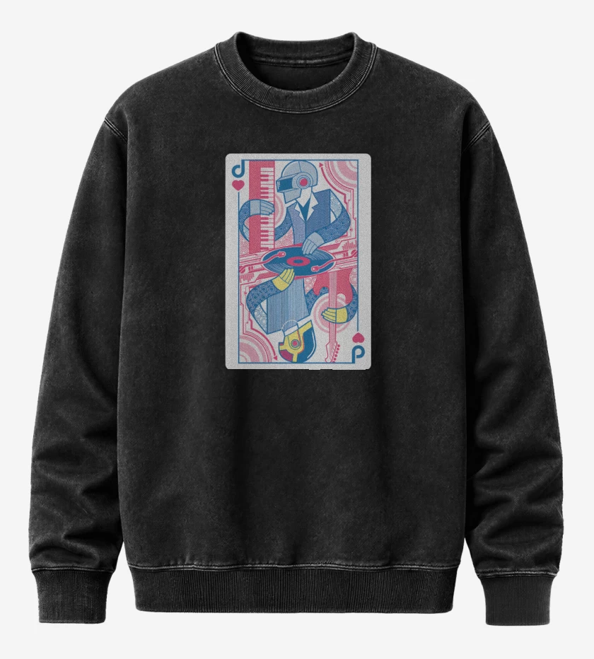 Poleron Polo Acid Wash Negro de Daft King