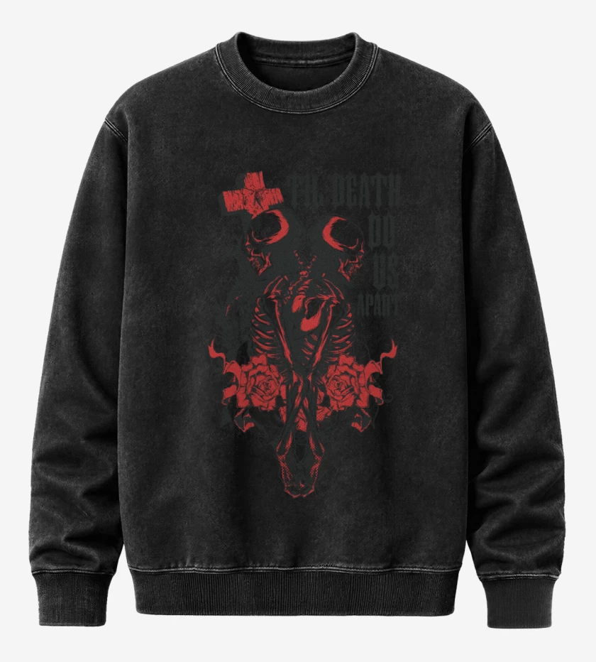 Poleron Polo Acid Wash Negro de Death