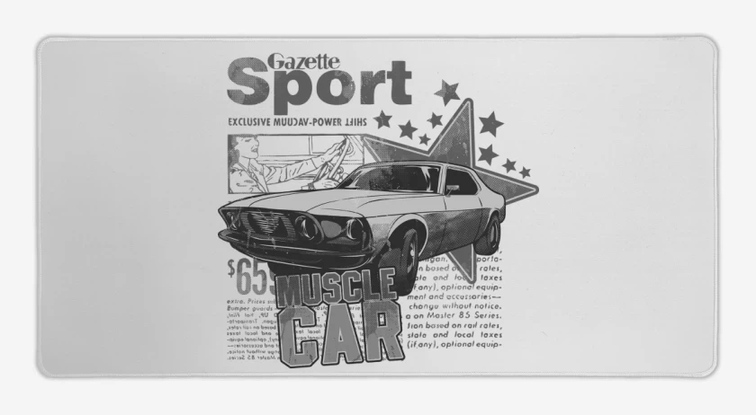 Mouse pad Gamer Blanco de Muscle Car