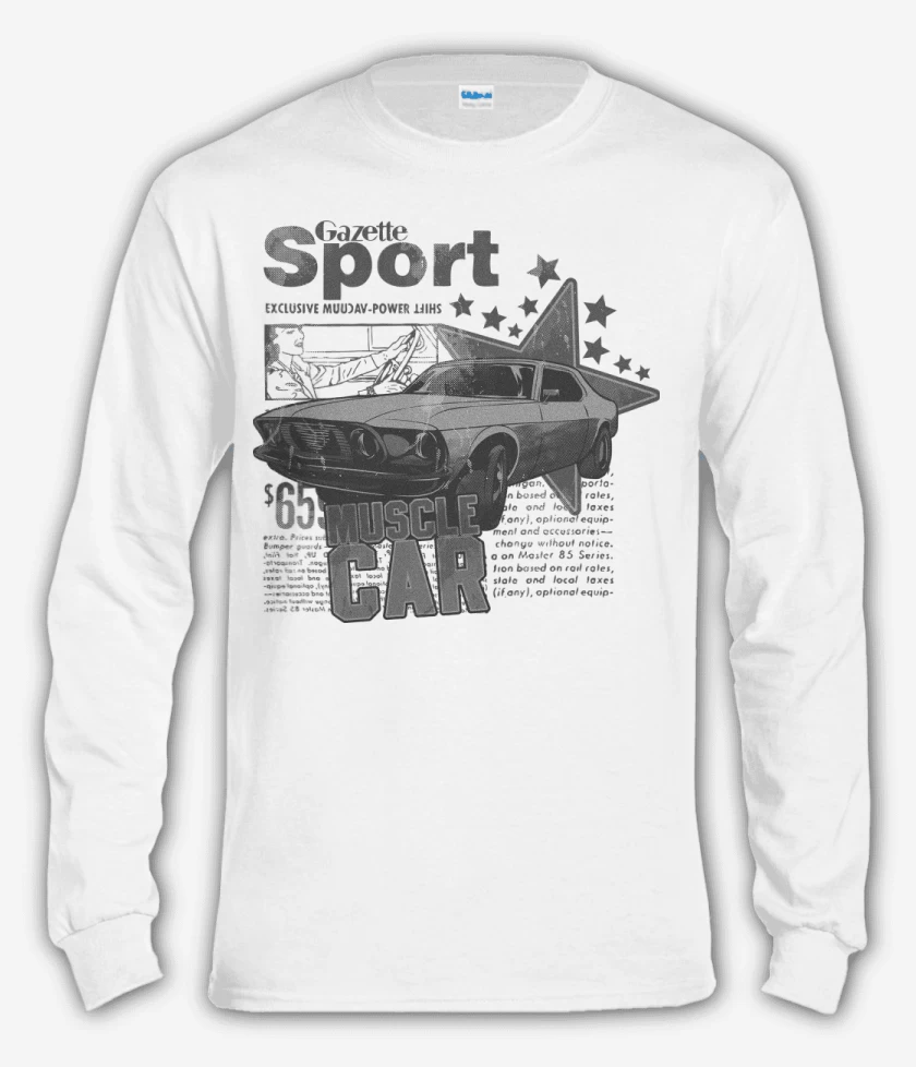 Polera manga larga Blanco de Muscle Car