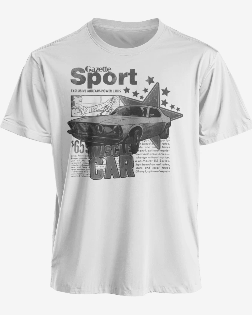 Polera premium Blanco de Muscle Car