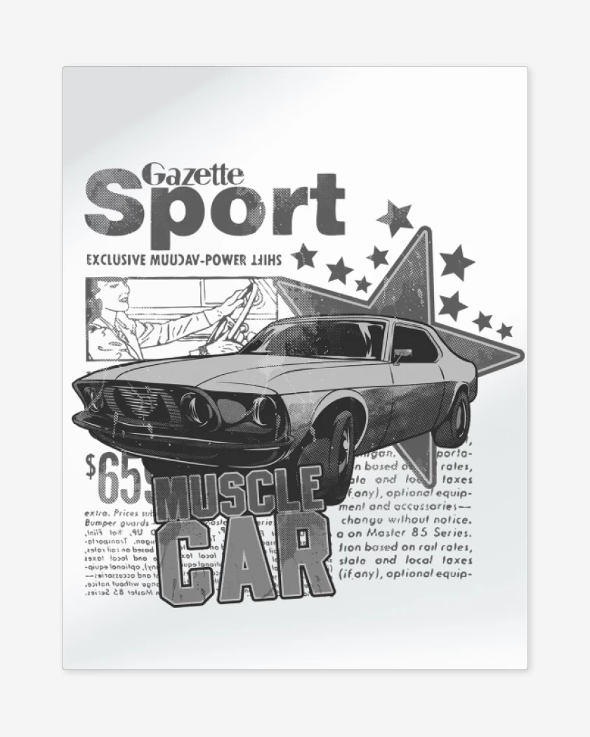 Print metalico Blanco de Muscle Car