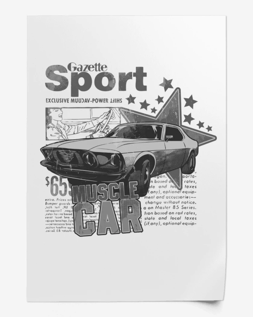 Print Blanco de Muscle Car