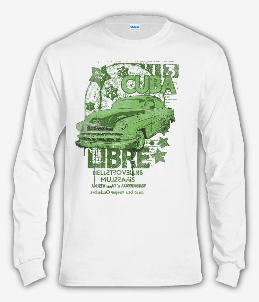 Polera manga larga Blanco de Free Cuba