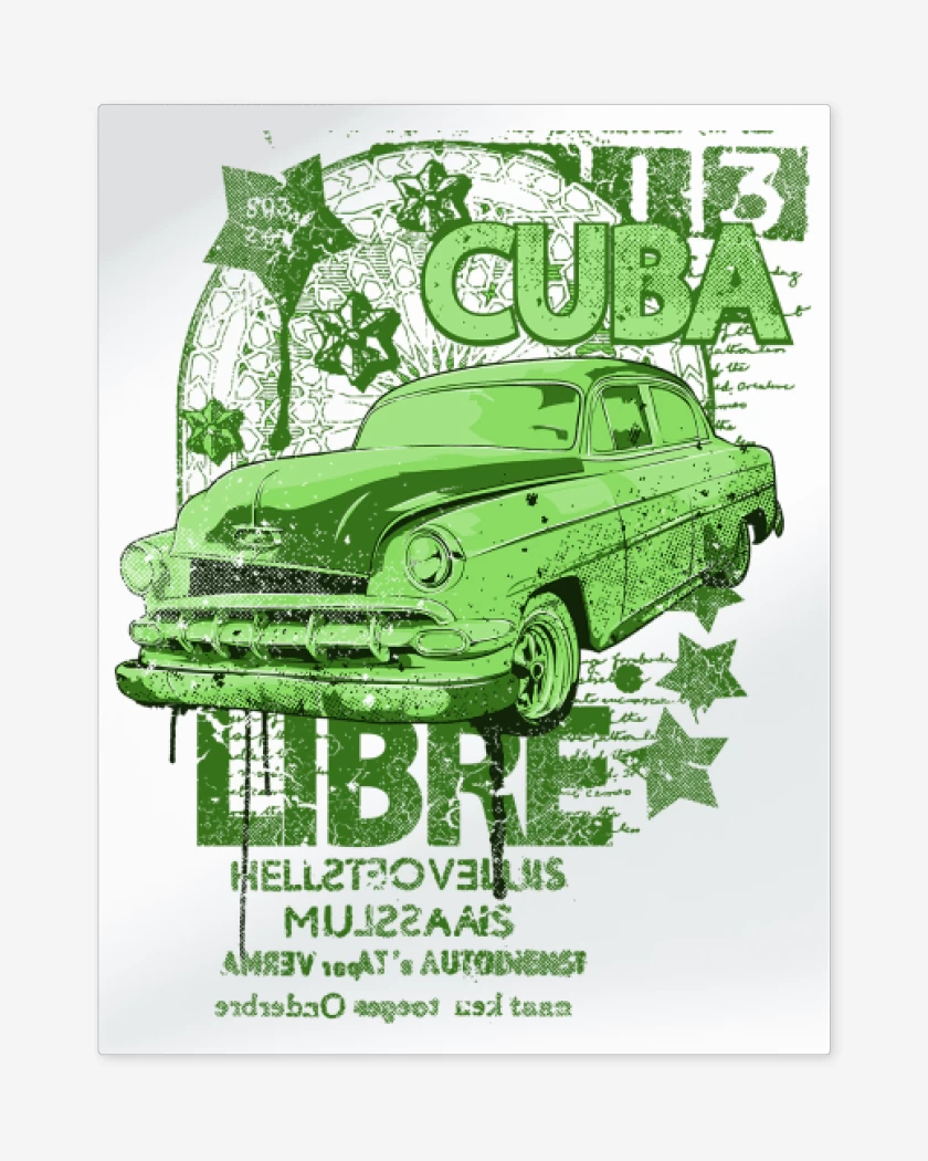 Print metalico Blanco de Free Cuba