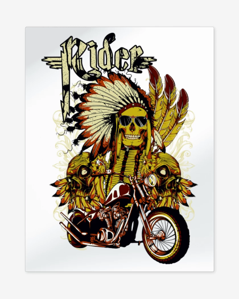Print metalico Blanco de Rider