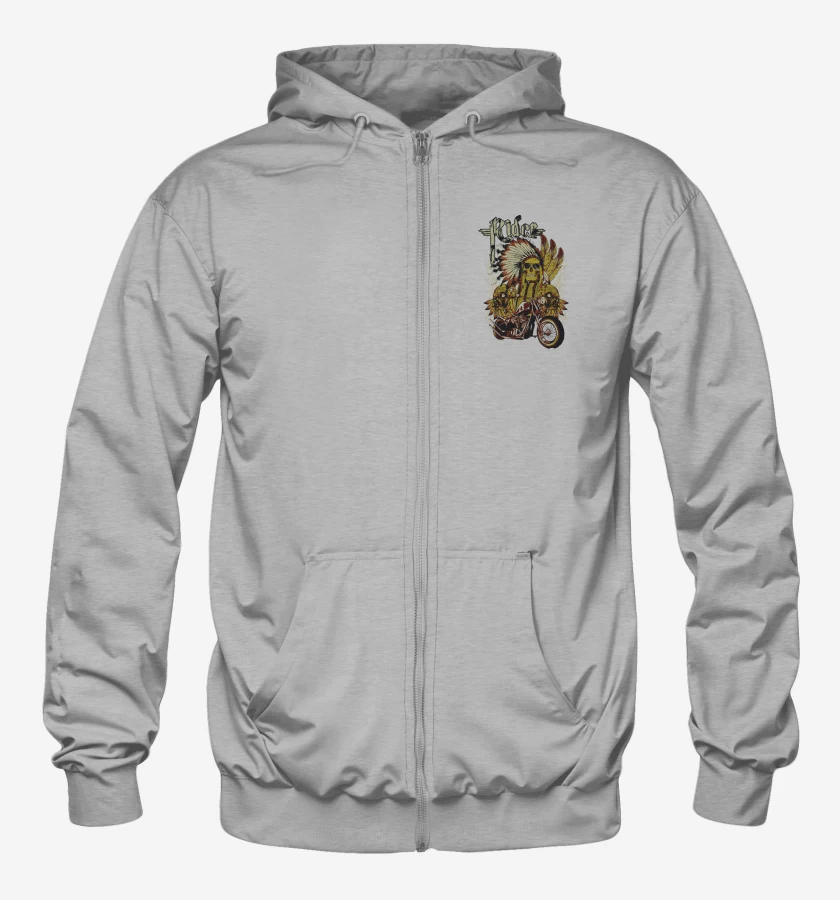 Poleron Canguro con cierre Gris Melange de Rider