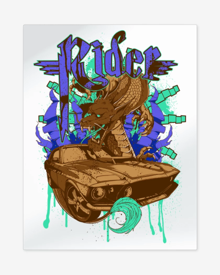 Print metalico Blanco de Rider 2
