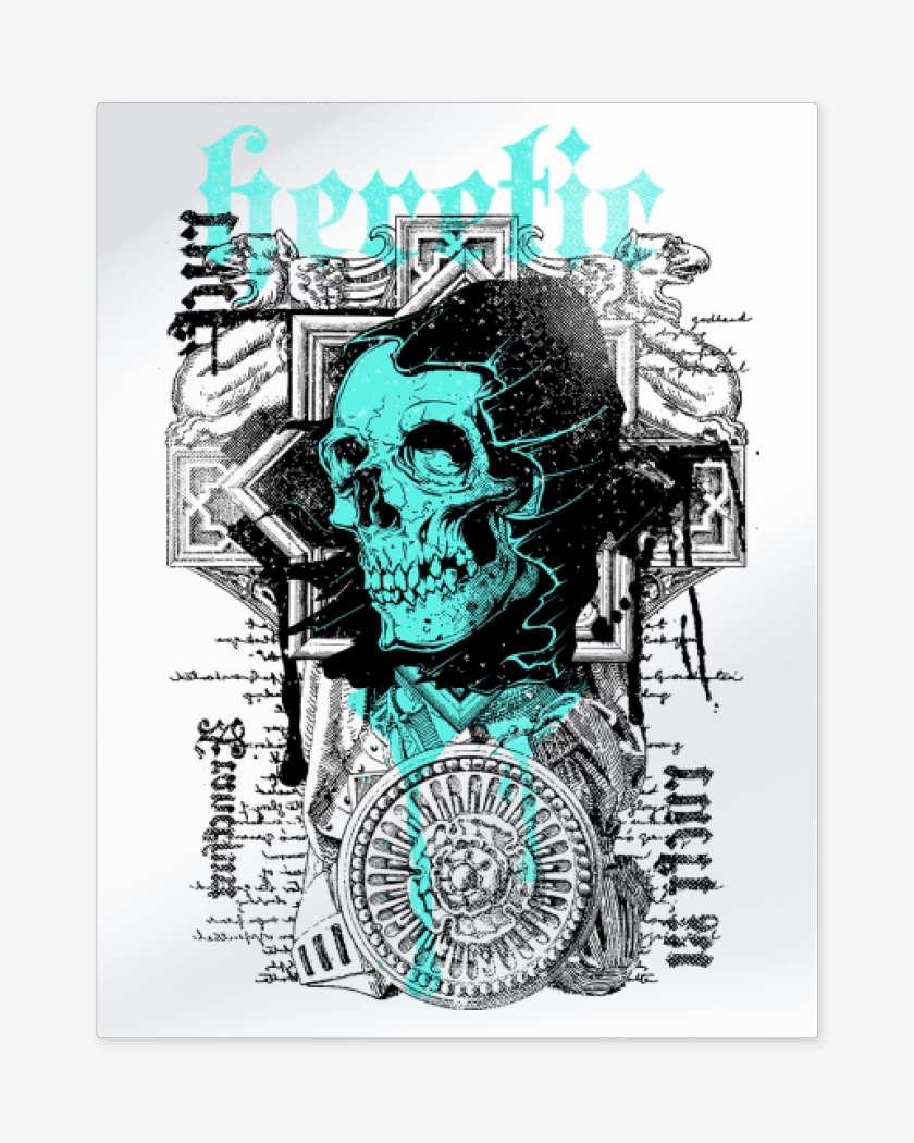 Print metalico Blanco de La muerte