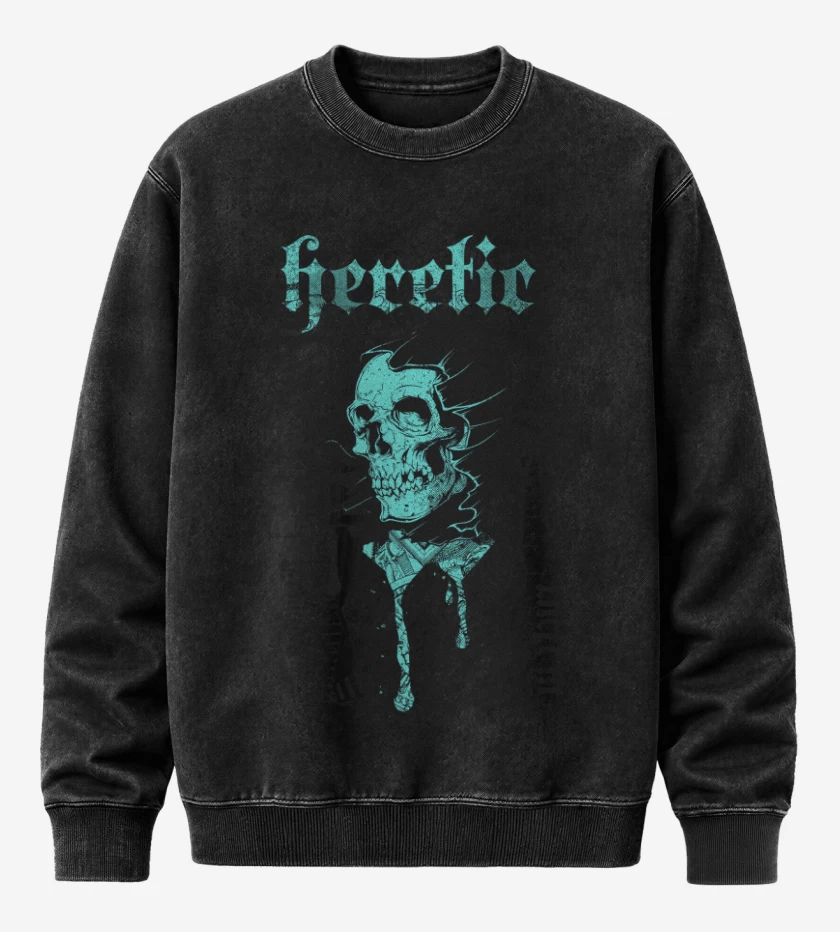 Poleron Polo Acid Wash Negro de La muerte