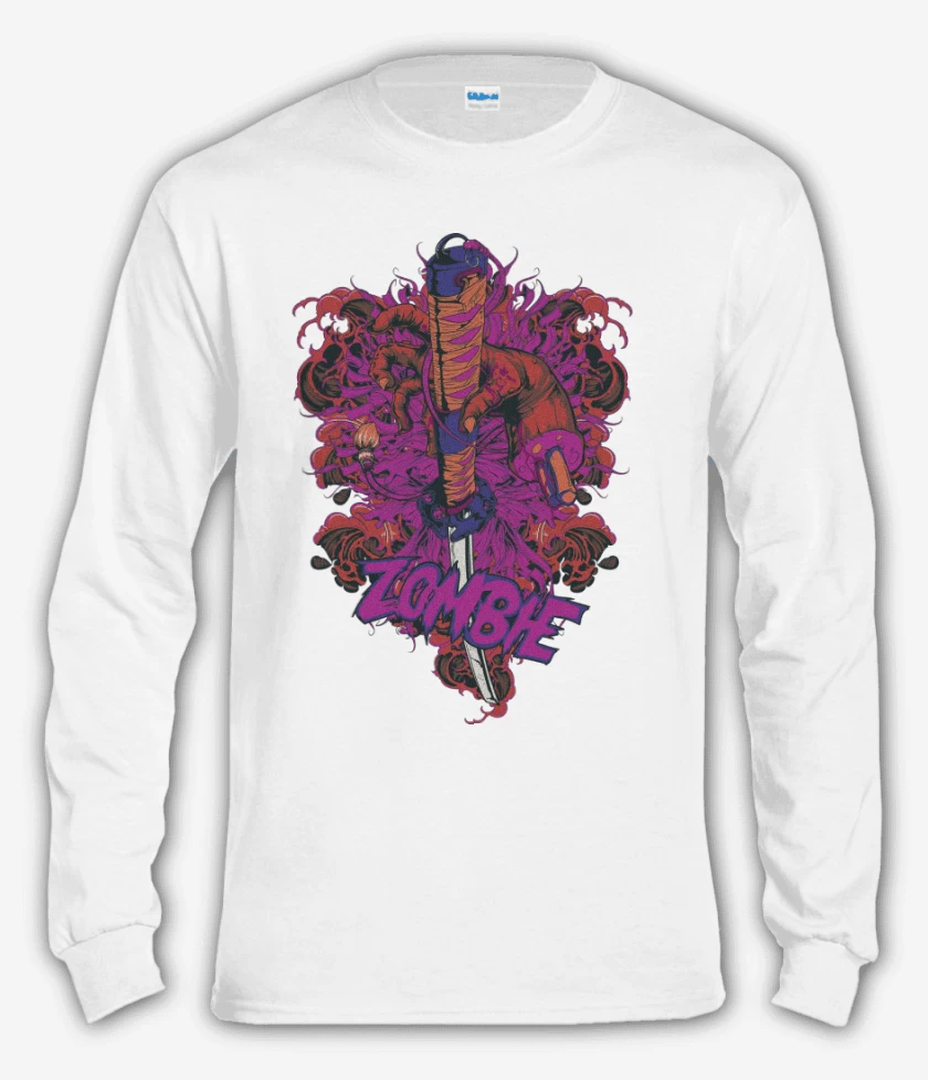 Polera manga larga Blanco de Espada Zombie