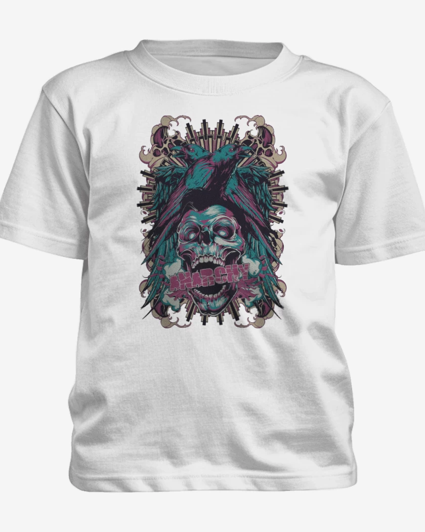 Polera de niño Blanco de Anarchy Skull 
