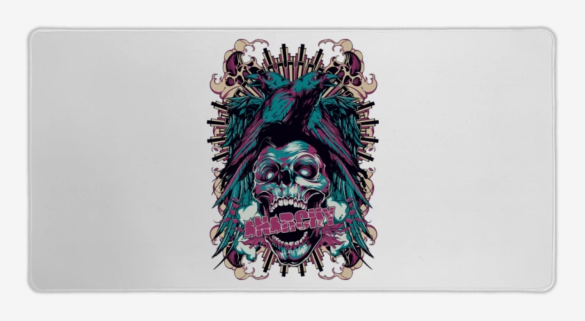 Mouse pad Gamer Blanco de Anarchy Skull 