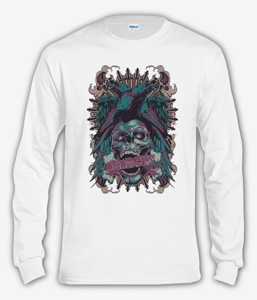 Polera manga larga Blanco de Anarchy Skull 