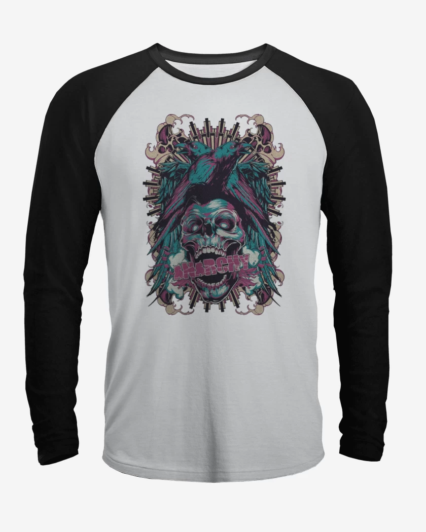 Polera Raglan Anarchy Skull 
