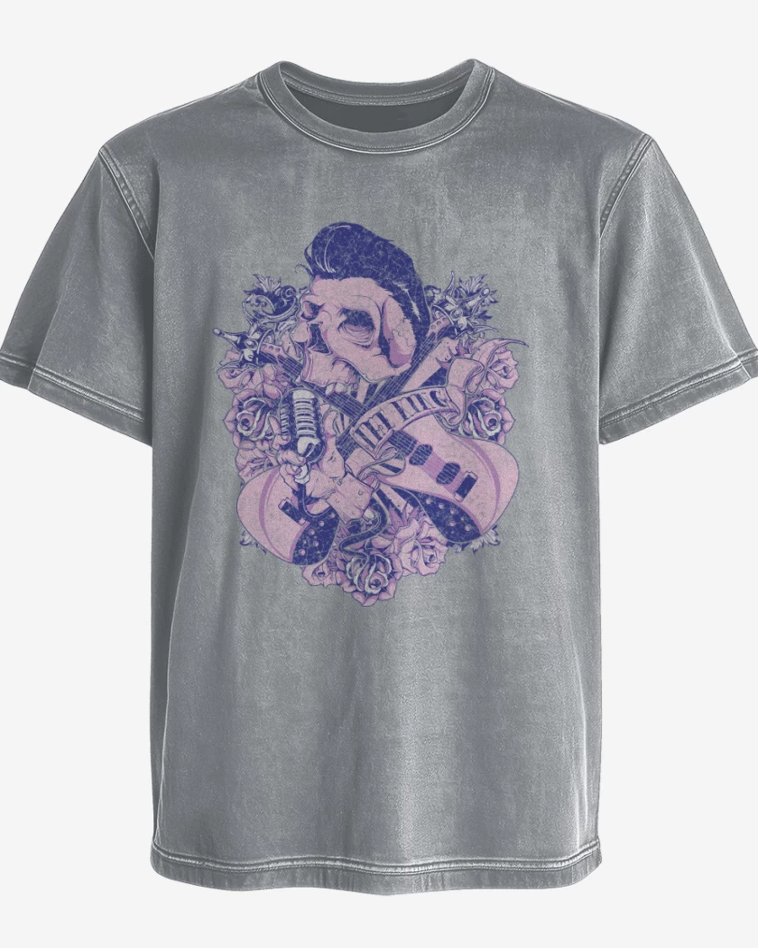 Polera desgastada Gris Melange de The king