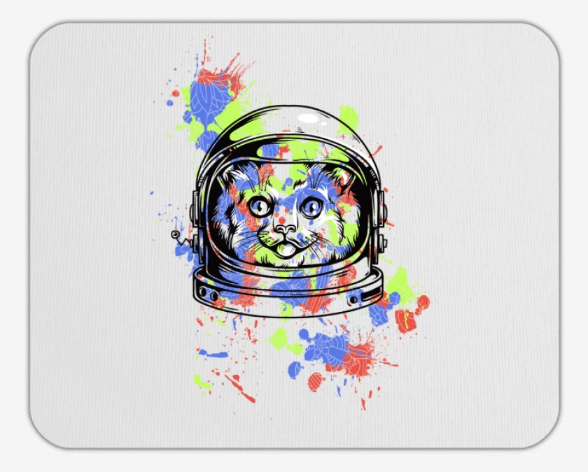 Mousepad Blanco de Space Cat