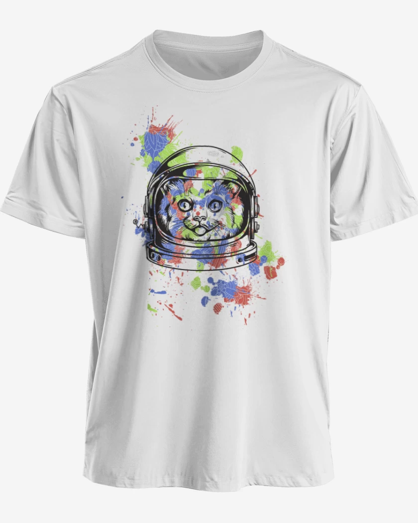 Polera premium Blanco de Space Cat