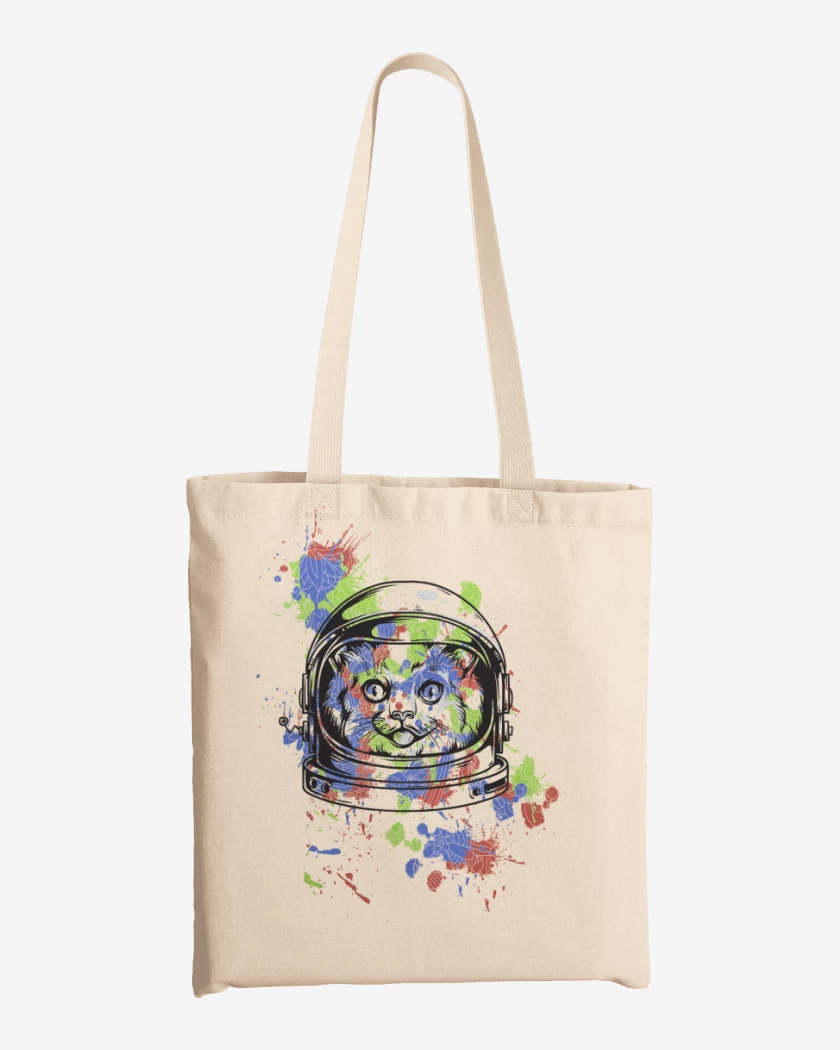 Totebag Blanco de Space Cat