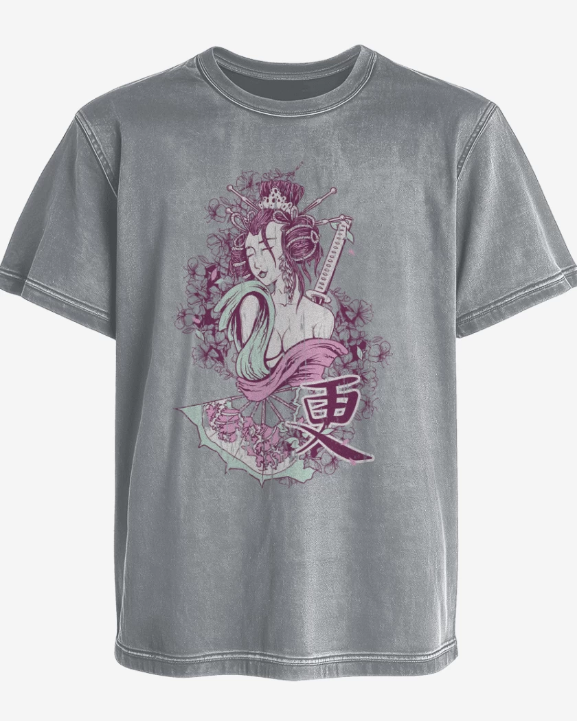 Polera desgastada Gris Melange de Musa 