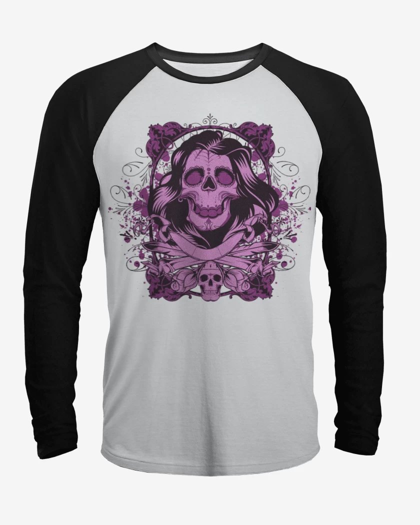 Polera Raglan Blanco / Negro de Skull sugar 