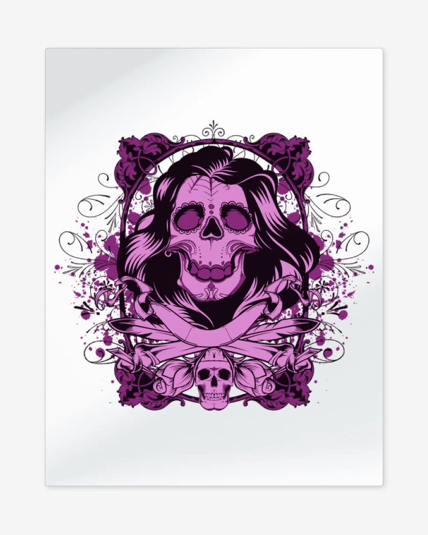 Print metalico Blanco de Skull sugar 